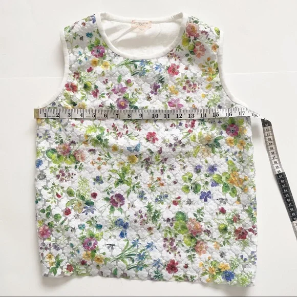 Giambattista Valli Womens Embroidered Embellished Sleeveless Top White Size M - Picture 6 of 8